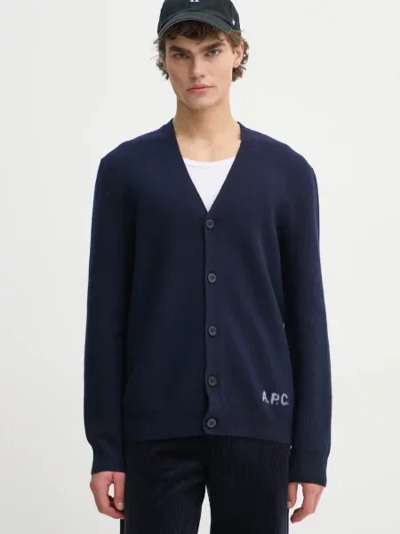 A.P.C. cardigan din lana kenny marin albastru