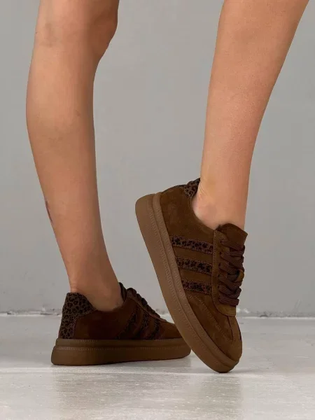 Замшевые кеды 105.store коричневые