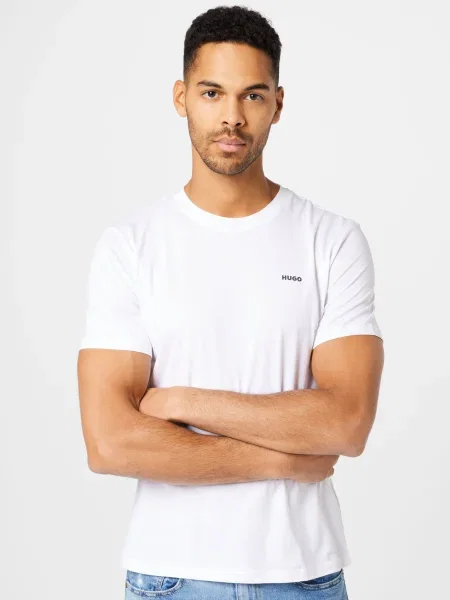 HUGO Tricou Dero / albastru închis alb