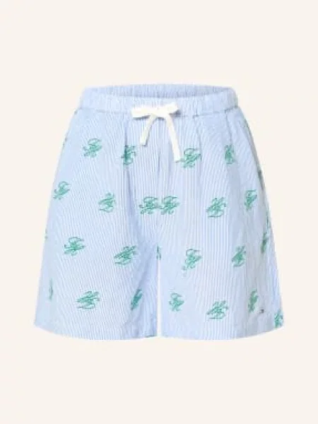 Tommy Hilfiger Szorty Z Lnem blau białe