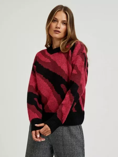 Pulover Moodo cu imprimeu geometric negru