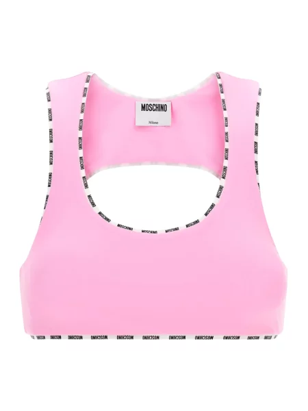 Stanik sportowy Moschino z logo różowy