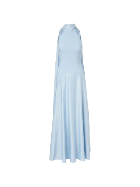 Rochie maxi Solace London cu gât halter albastru
