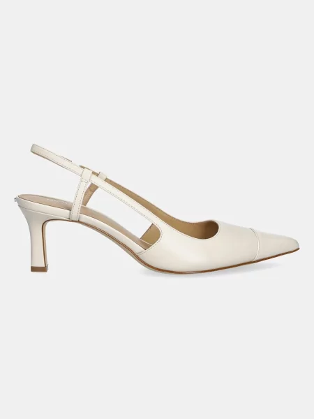 MICHAEL Michael Kors stilettos de piele Alora Toe Cap Mid Sling bej alb