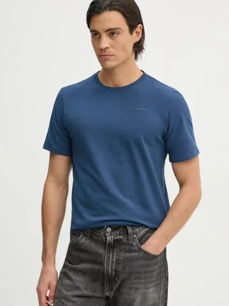 Тениска G-Star Raw с изчистен дизайн синьо