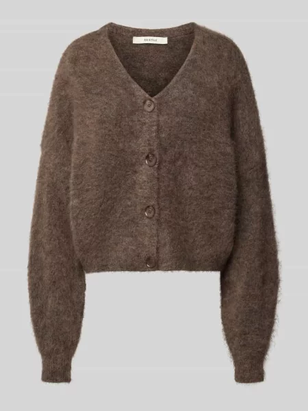 Kardigan rozpinany o kroju loose fit z mieszanki wełny i moheru model „debbie” Gestuz