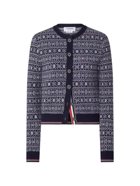 Cardigan Thom Browne de lână albastru