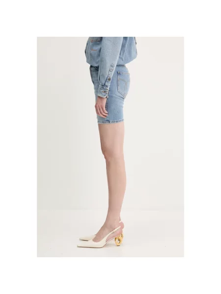 Fiorucci szorty jeansowe Bermuda Denim gładkie high waist niebieski