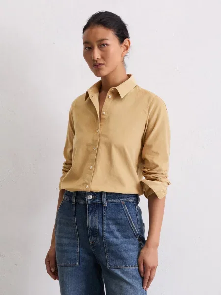 Рубашка Marc O'polo из лиоцела бежевая