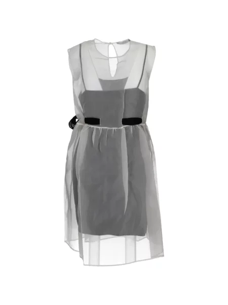 Rochie mini La Rose cu funde alb