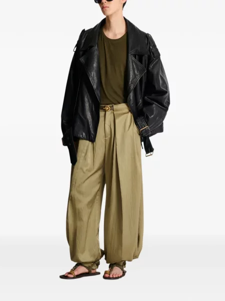 Geanta de piele Balmain asimetrică negru