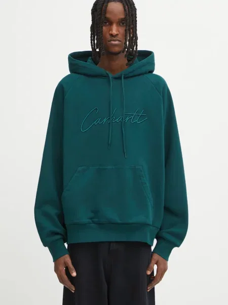 Carhartt WIP hanorac de Hooded Ray Sweat cu imprimeu verde