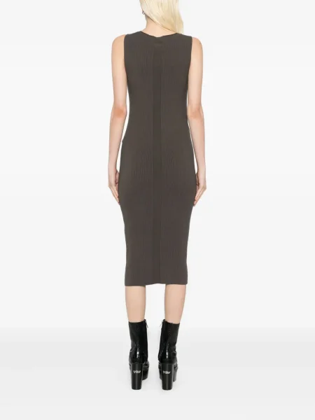 Rochie midi Rick Owens până la genunchi de costum gri