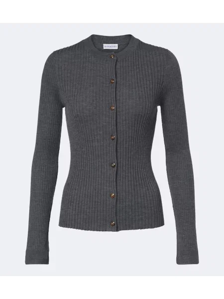 Cardigan Burberry din cașmir gri
