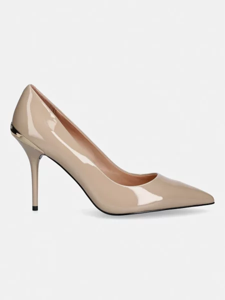 Love Moschino pantofi cu stiletto piele bej