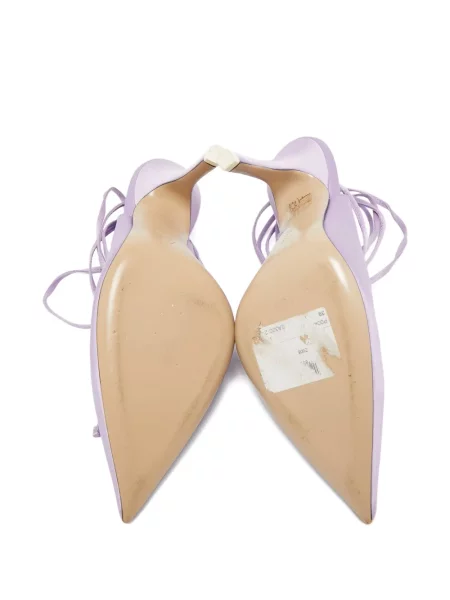 Полуотворени обувки The Attico с връзки с дантела виолетово
