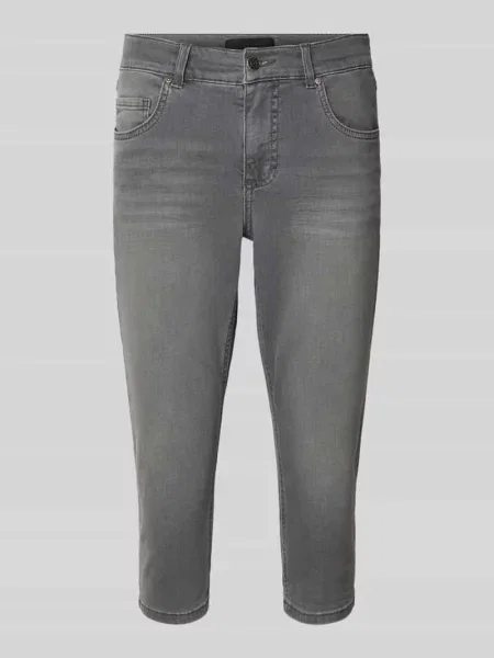 Jeansy capri z denimu z zakładką model ‘Capri’ Angels