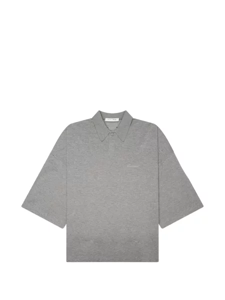 Decupat tricou polo Fear Of God Essentials gri