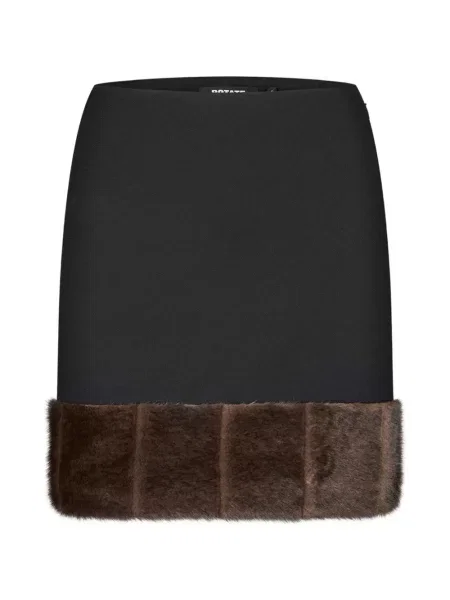 Blană artificială fusta mini Rotate Birger Christensen negru