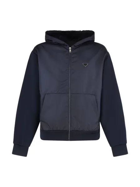 Bluza z kapturem Prada z kapturem niebieska