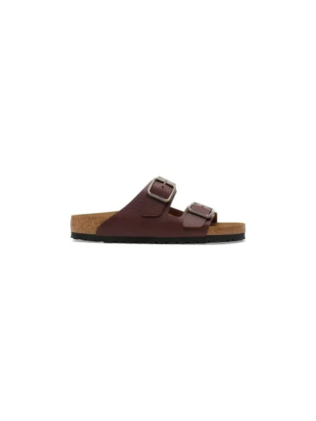 Klapki Birkenstock skórzane brązowe