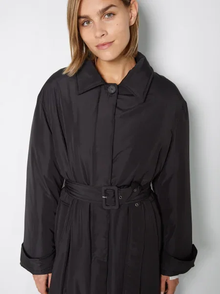 Bershka Palton de primăvară-toamnă negru