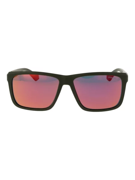 Okulary przeciwsłoneczne Polaroid PLD military green/red multilayer polarized zielone