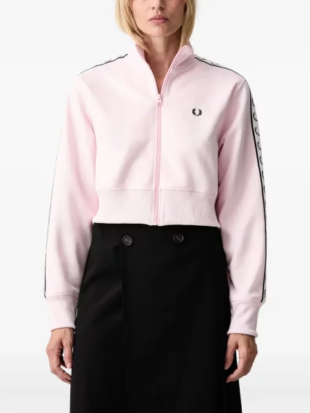 Hanorac cu fermoar Fred Perry cu broderie roz