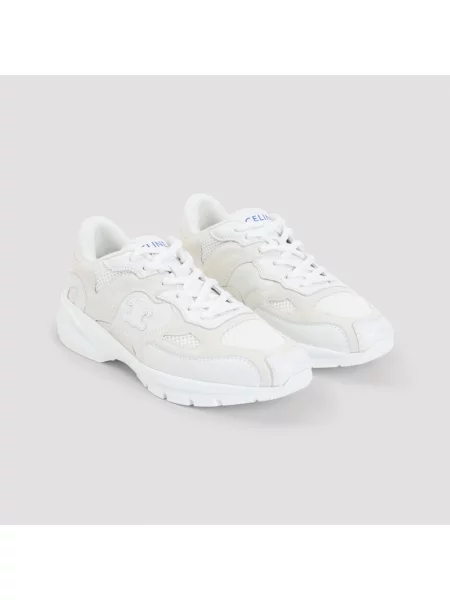 Sneakersy Céline sznurowane skórzane białe