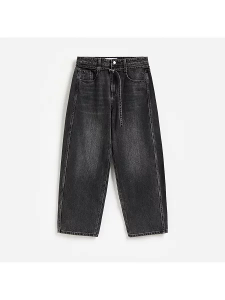 Reserved LADIES` JEANS TROUSERS & BELT černý