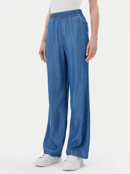 Hlače iz tkanine Olsen modra