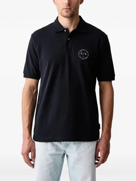 Polo Armani Exchange με αυτόγραφο μπλε