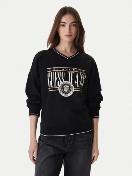 Guess Jeans Bluză Oversize negru