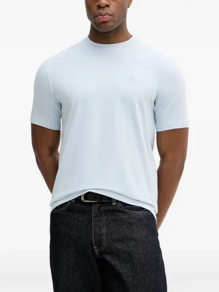 Tricou Karl Lagerfeld cu broderie albastru