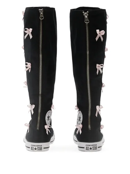 Мюли Converse на платформе бродирани на цветя сребристо