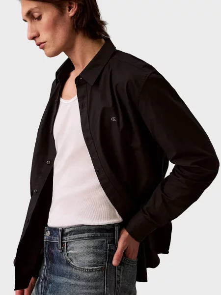 Рубашка Calvin Klein Jeans из твилла черная