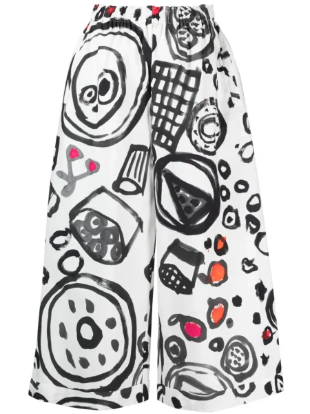 Pantaloni Daniela Gregis cu imagine alb