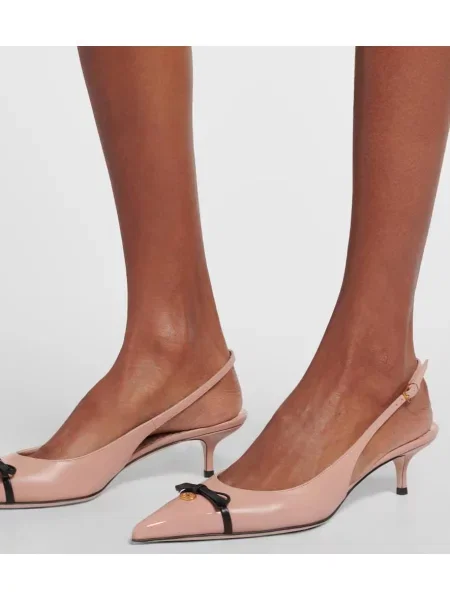 Pantofi cu toc Valentino Garavani din piele slingback roz