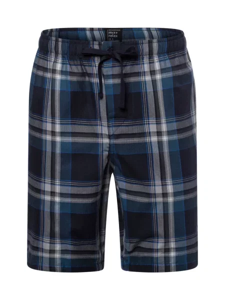 Schiesser Szorty Do Spania Mix+Relax blau niebieskie