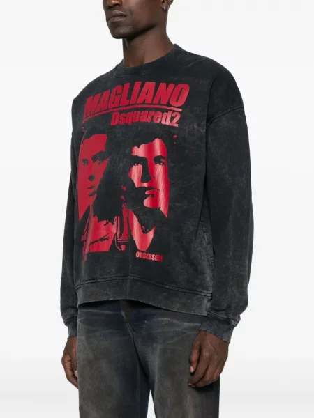 Hanorac Dsquared2 cu imagine negru