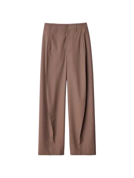 Pantaloni Lemaire de lână cu imprimeu tropical maro