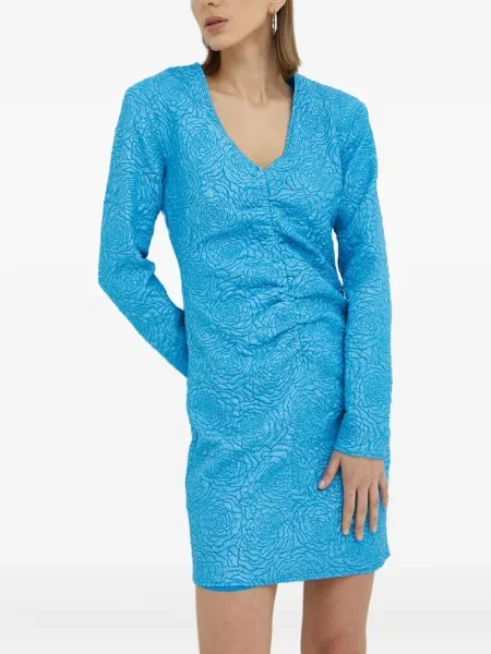 Rochie Gestuz cu model floral de costum albastru