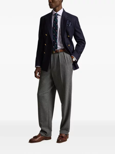 Șosete Polo Ralph Lauren cu model herringbone cu broderie plasă albastru