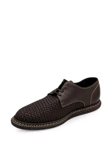 Pantofi derby Guidi din piele maro