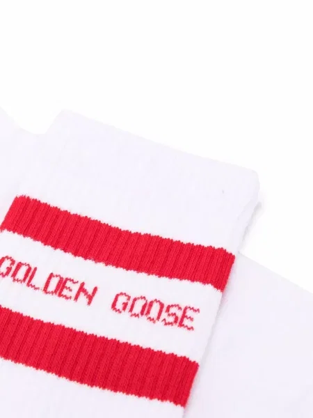 Megztos briaunotas kojines Golden Goose apkarpytas balta