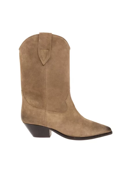 Buty do kostki Isabel Marant skórzane beżowe