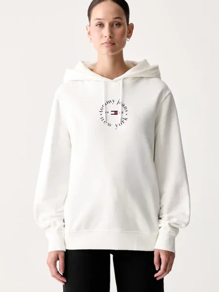 Tommy Jeans hanorac cu glugă pentru femei cu alb