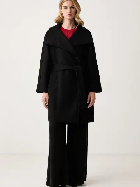 Calvin Klein palton pentru femei cu lână negru