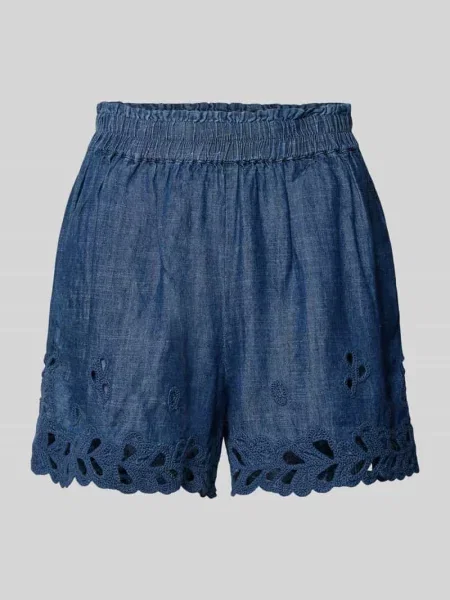 Szorty z Mieszanka lyocellu i lnu Model BRENDA FANCY' 0039 Italy niebieskie