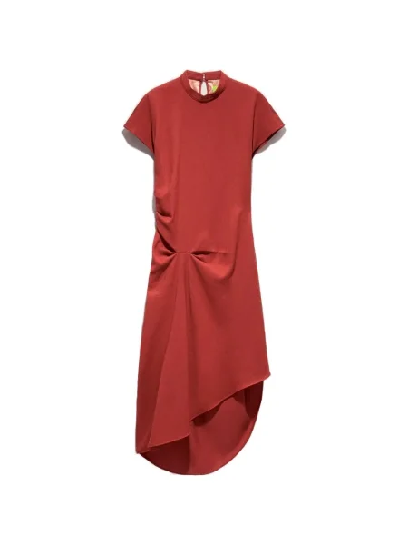 Rochie Shanghai Tang asimetrică de costum roșu